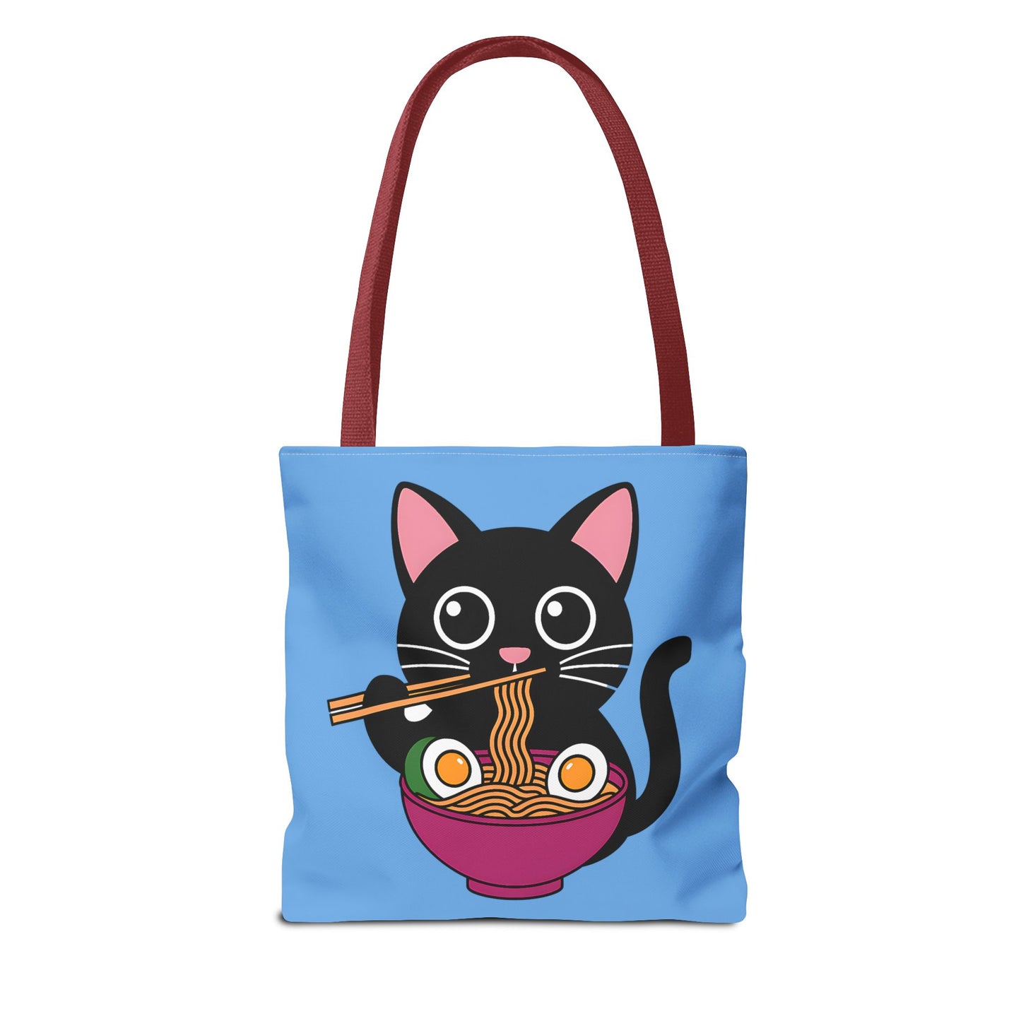 Cute Cat Noodle Tote Bag | Animal Lover Gift, Beach Bag, Shopping Tote, Foodie Accessory, Pet Lover's Bag