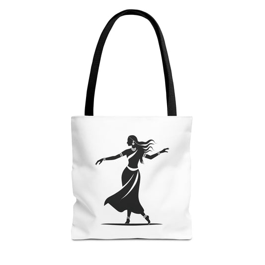 Elegant Dance Tote Bag, Black and White Art, Boho Style Bag, Gift for Dancers, Eco-Friendly Shopping Bag, Stylish Travel Accessory