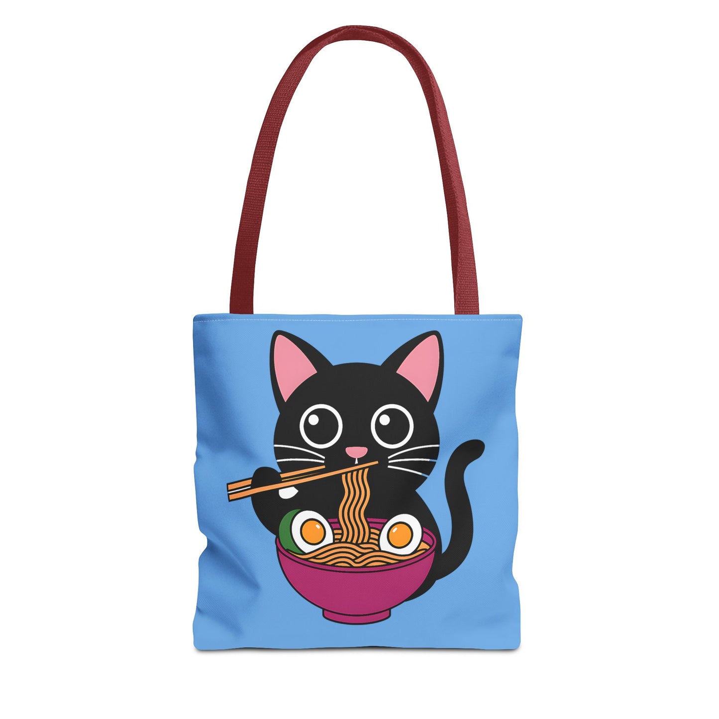 Cute Cat Noodle Tote Bag | Animal Lover Gift, Beach Bag, Shopping Tote, Foodie Accessory, Pet Lover's Bag