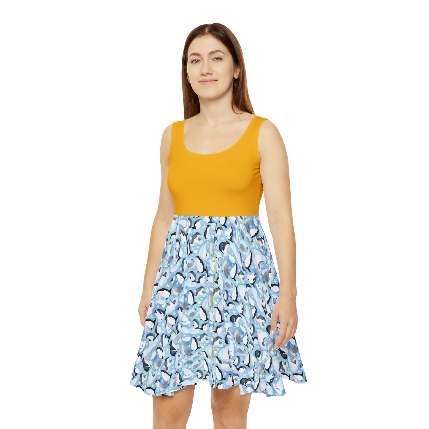 Cute Penguin Pattern Women's Skater Dress - Perfect for Summer & Casual Outings