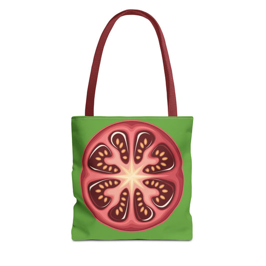 Vibrant Tomato Pattern Tote Bag - Grocery Bag, Reusable Shopping Bag, Eco-Friendly Tote, Farmhouse Decor, Gift for Gardeners