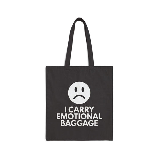 Sad Face Cotton Canvas Tote Bag, Reusable Shopping Bag, Cute Eco-Friendly Gift, Minimalist Design, Everyday Carrier