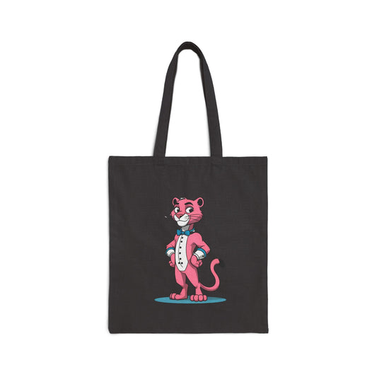 Whimsical Pink Tiger Tote Bag, Eco-Friendly Shopping Bag, Cute Grocery Tote, Gift for Animal Lovers, Fun Beach Bag, Unique Canvas Carrier