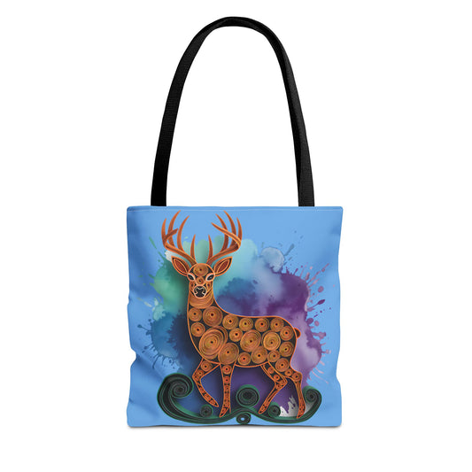 Bohemian Deer Tote Bag, Eco-Friendly Shopping Bag, Colorful Canvas Shoulder Bag, Gift for Nature Lovers, Unique Reusable Tote