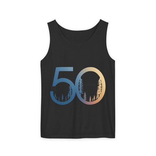 50th Birthday Unisex Tank Top, Gift for Him/Her, Anniversary Celebration, Summer Vibes, Casual Wear