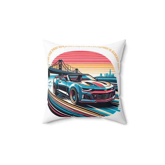 Retro Car Escape Square Pillow - Vintage Automotive Decor
