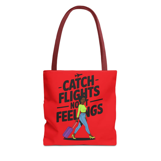 Catch Flights Not Feelings Tote Bag | Travel Gift, Vacation Accessory, Summer Beach Bag, Stylish Shopping Tote, Gift for Travelers