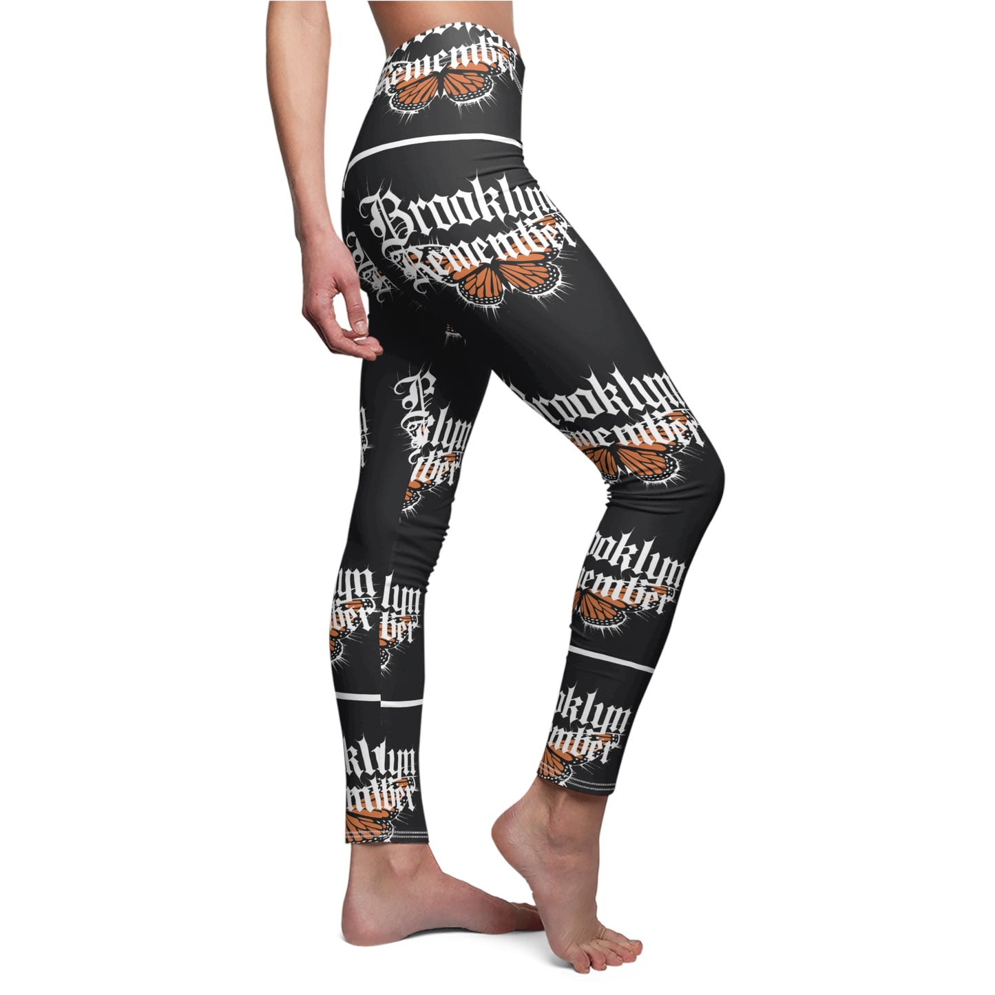 Brooklyn Remember Women's Casual Leggings, Trendy Black Leggings for Fashion Lovers, Workout & Chill Leggings, Gifts for Her, AOP Leggings