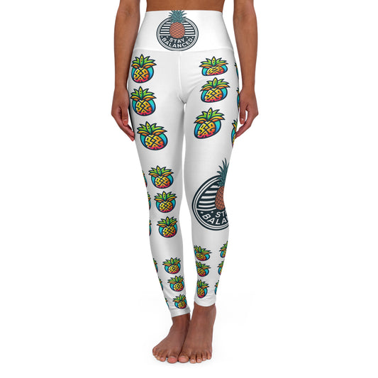Pineapple Print High Waisted Yoga Leggings - Stylish Activewear for Balanced Living