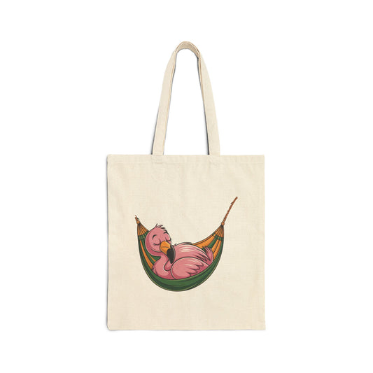 Flamingo Hammock Tote Bag, Eco-Friendly Shopping Bag, Summer Beach Bag, Cute Gift for Her, Travel Tote