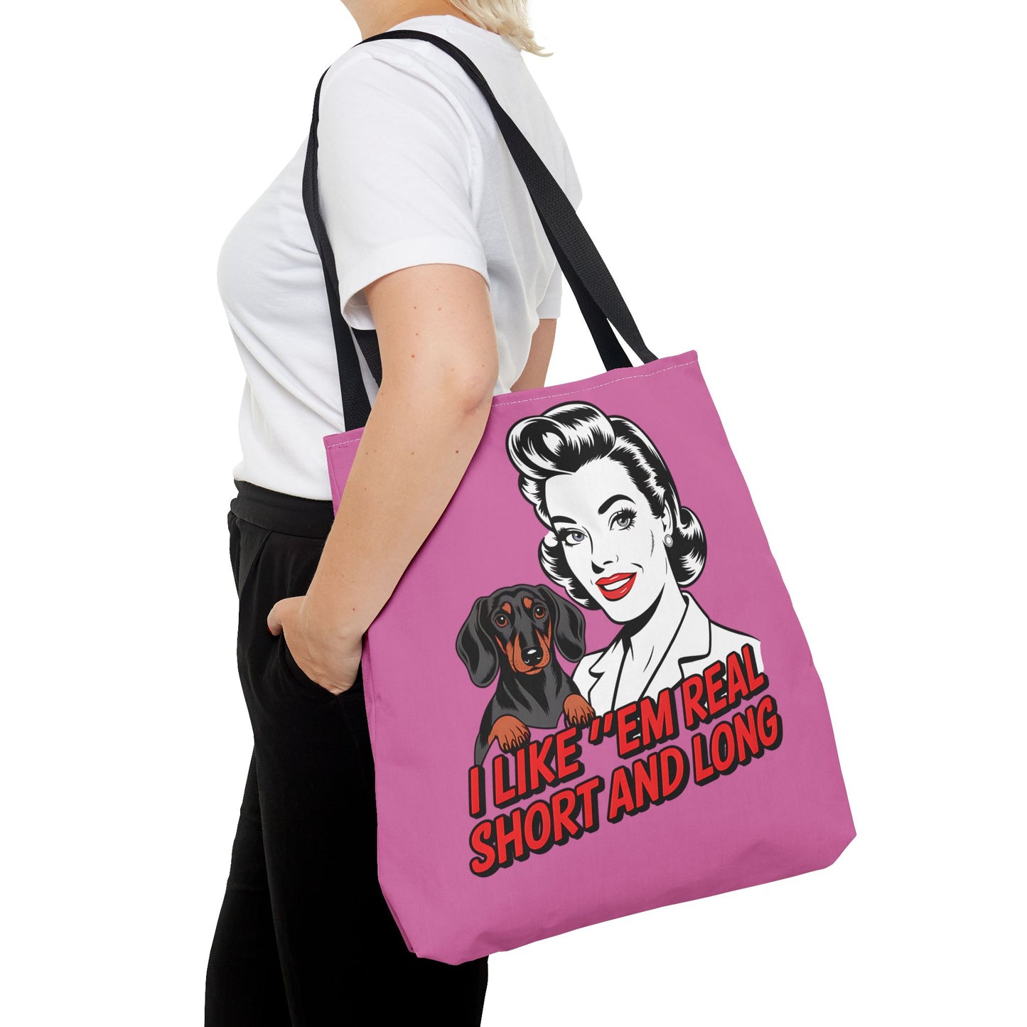 Retro Dog Lover Tote Bag, Cute Pink Handbag, Pet Lover Gift, Funny Dog Mom Bag, Vintage Animal Lover Shopping Tote