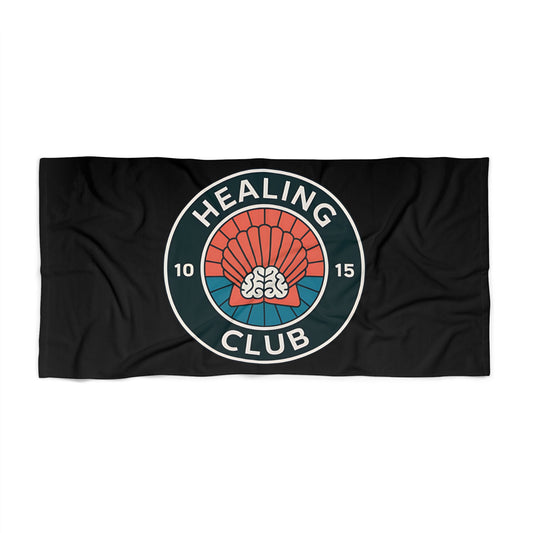 Healing Club Beach Towel, Summer Accessory, Gift for Beach Lovers, Travel Essential, Poolside Relaxation, Healing Vibe