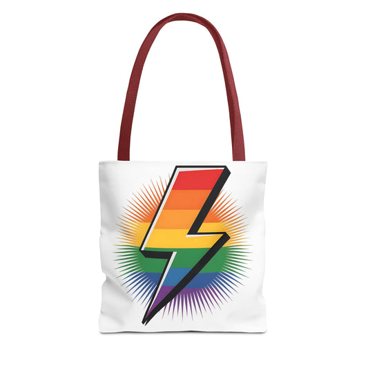 Rainbow Lightning Tote Bag - Vibrant Stylish Eco-Friendly Carryall