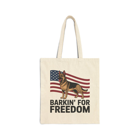 Patriotic Dog Lover Tote Bag - Barkin' for Freedom, Eco-Friendly Shopping Bag, Gift for Pet Owners, USA Flag Canvas Bag, Animal Rights [...]