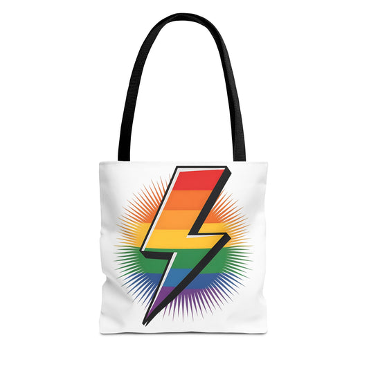 Rainbow Lightning Tote Bag - Vibrant Stylish Eco-Friendly Carryall