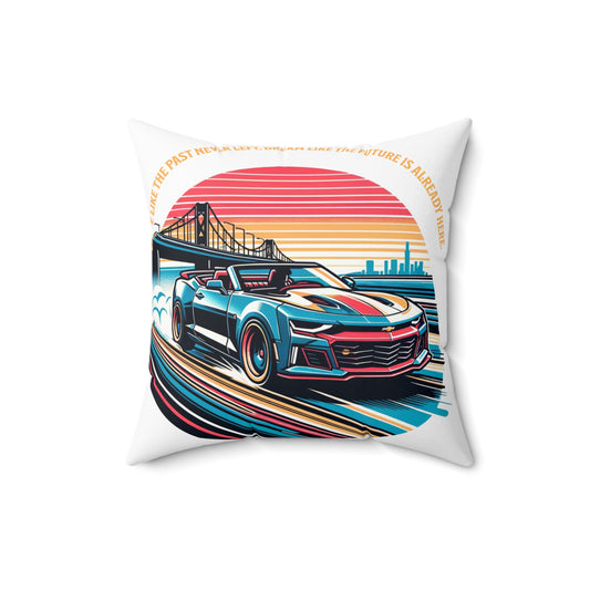 Retro Car Escape Square Pillow - Vintage Automotive Decor