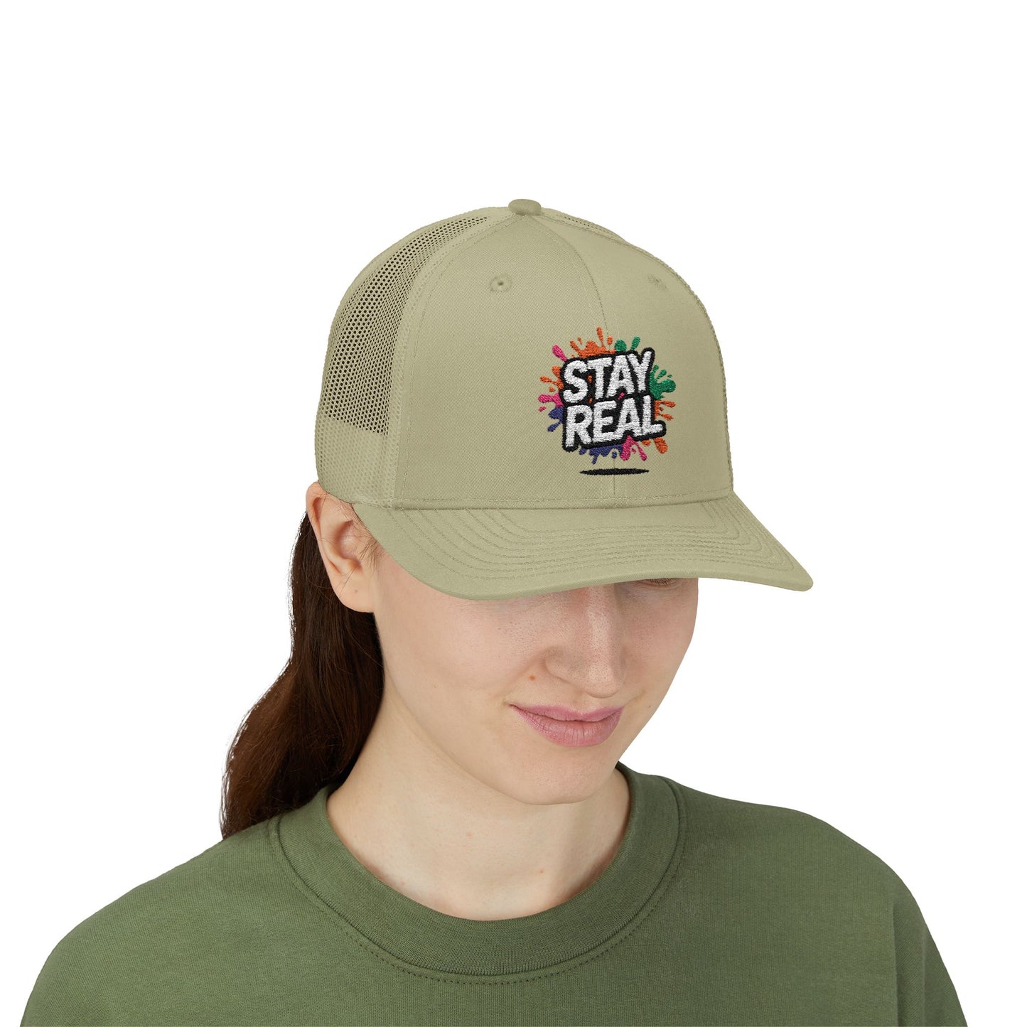Stay Real Snapback Trucker Cap | Trendy Hat for Everyday Wear, Gift for Friends, Outdoor Activities, Summer Style, Fashion Accessory