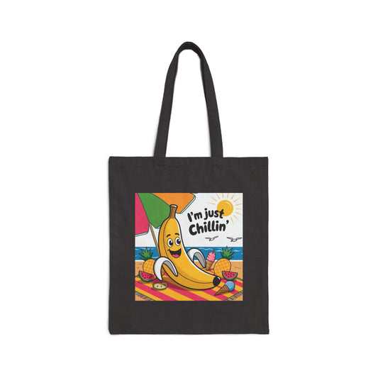 Fun Banana Tote Bag - I'm Just Chillin' Bag, Eco-Friendly Shopping Bag, Summer Beach Bag, Cute Gift for Friends, Everyday Use