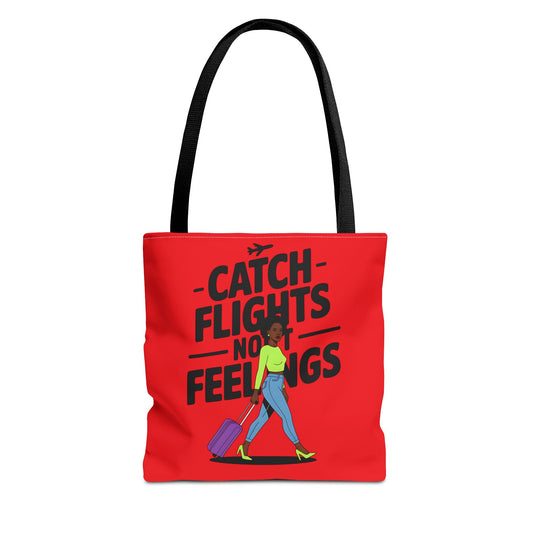 Catch Flights Not Feelings Tote Bag | Travel Gift, Vacation Accessory, Summer Beach Bag, Stylish Shopping Tote, Gift for Travelers
