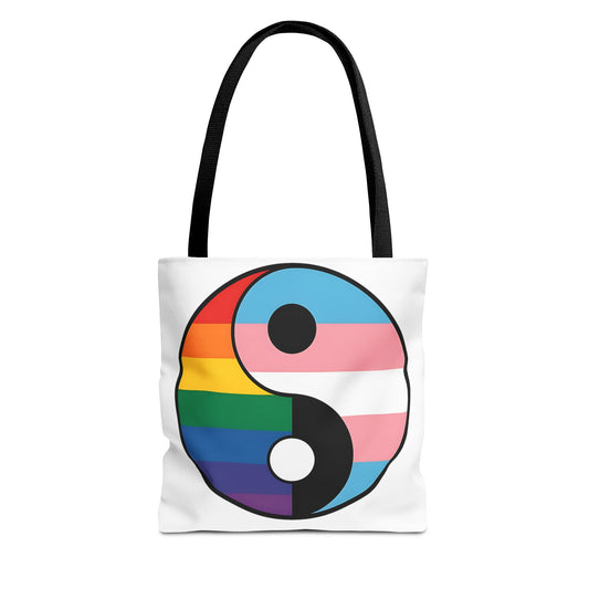 Yin Yang Pride Tote Bag - Colorful LGBTQ+ Symbol for Everyday Use