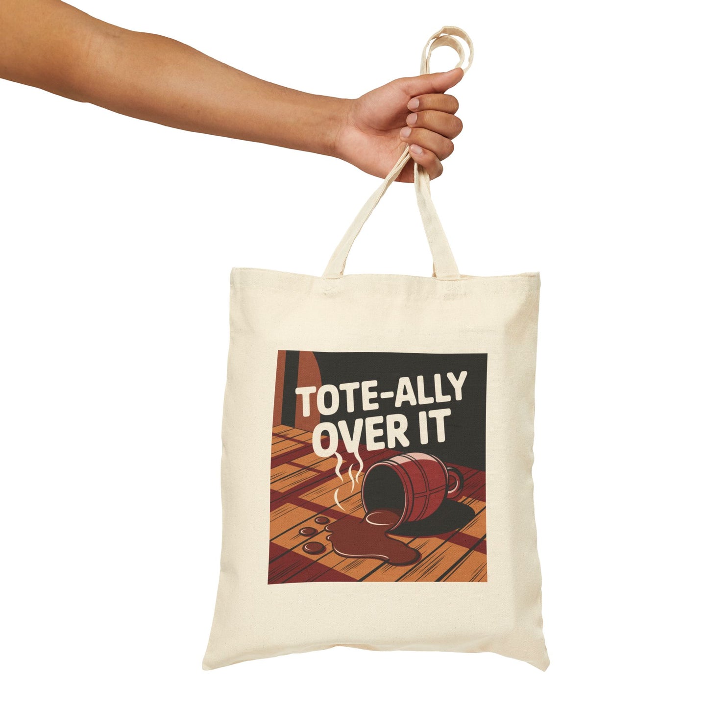 Funny Cotton Canvas Tote Bag - Tote-ally Over It - Eco-friendly, Shopping, Beach, Gift
