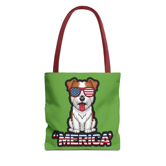 Patriotic Dog Tote Bag - Perfect for Dog Lovers, Fourth of July, Beach Trips, and Everyday Use, Cute Pet Lover Gift, AOP Design