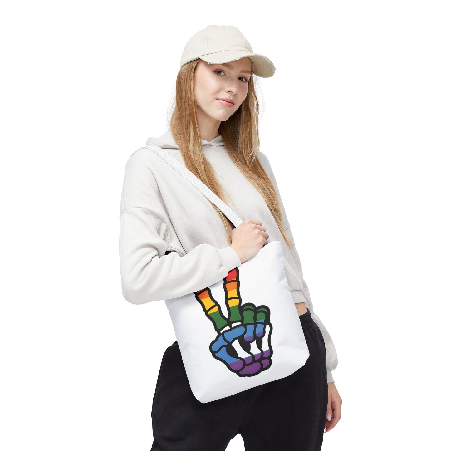 Rainbow Peace Tote Bag - Stylish Eco-Friendly Bag for Everyday Use