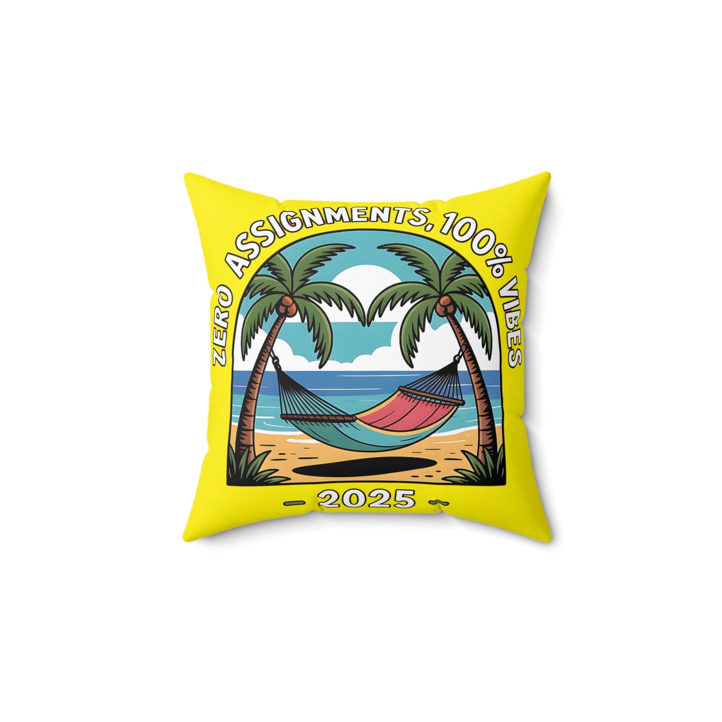 Zero Assignments Beach Vibes Square Pillow - 2025 Tropical Decor