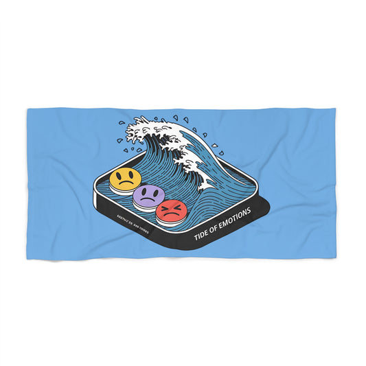 Emotional Waves Beach Towel | Tide of Emotions Design for the Beach | Funky Summer Accessory | Gift for Water Lovers, Joyful Adventure