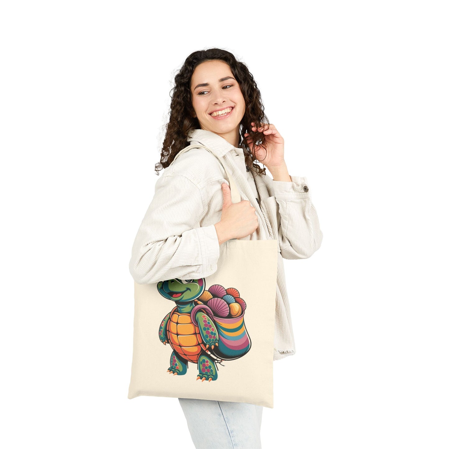 Colorful Turtle Canvas Tote Bag | Eco-Friendly Shopping, Beach Bag, Craft Tote, Gift for Nature Lovers, Earth Day Essentials