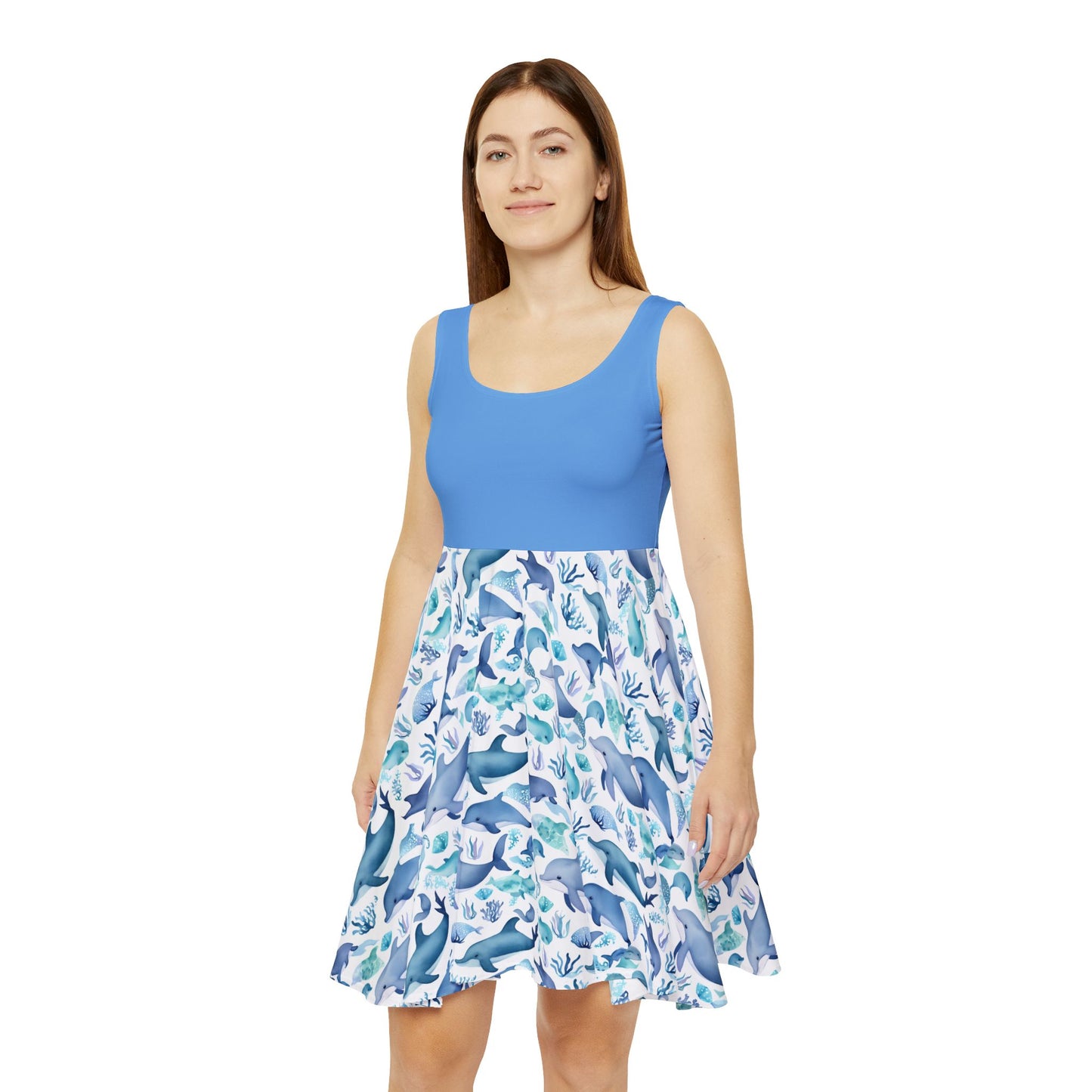Ocean-Inspired Women's Skater Dress - Perfect for Beach Days & Summer Celebrations