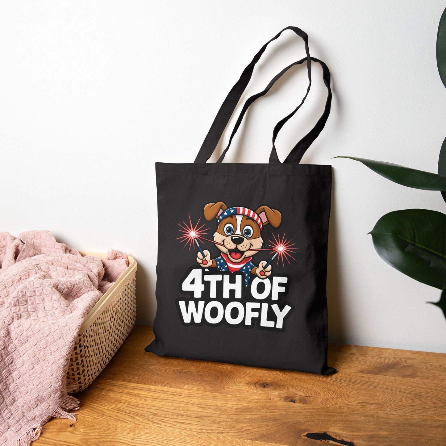 Patriotic Dog-Themed Cotton Canvas Tote Bag, 4th of July Shopping Bag, Cute Pet Lover Gift, Summer Totes, Eco-Friendly Bags