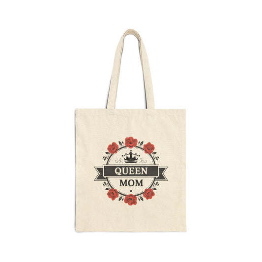 Queen Mom Cotton Canvas Tote Bag | Stylish & Durable Gift for Moms
