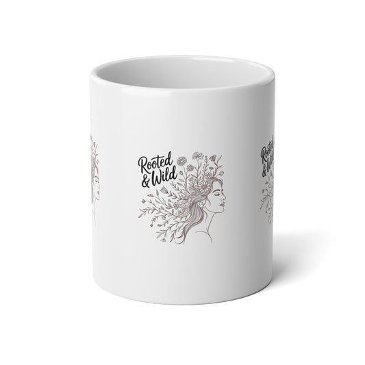 Rooted & Wild Jumbo Mug - 20oz Botanical Coffee Cup for Nature Lovers