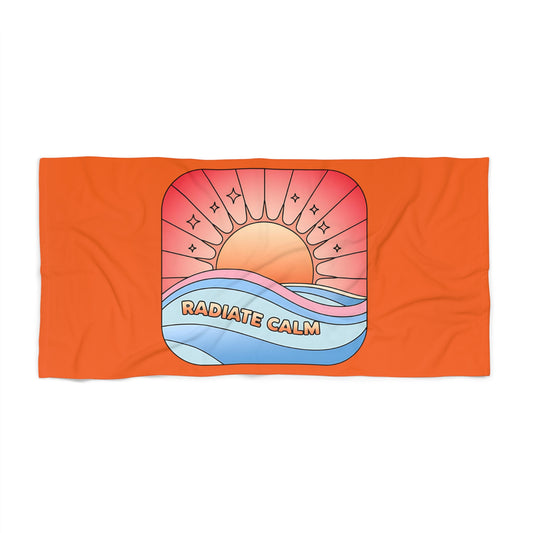 Radiate Calm Beach Towel, Vibrant Towel for Summer, Pool Days, Perfect Gift for Beach Lovers, Sunshine Vibe, Summer Essentials