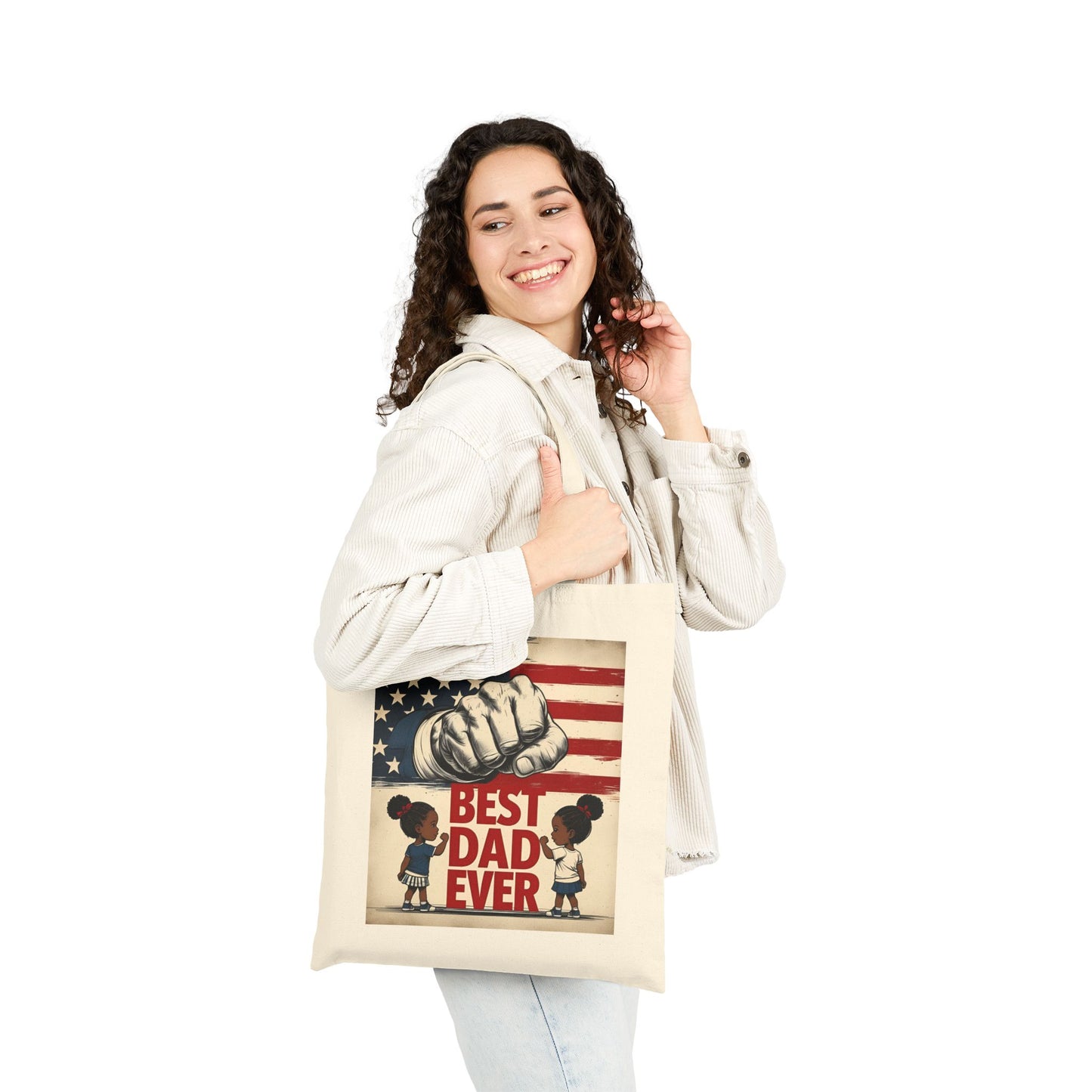 Best Dad Ever Cotton Canvas Tote Bag | Perfect for Father's Day, Dad Gift, Eco-Friendly Shopping, Family Outings, Everyday Use