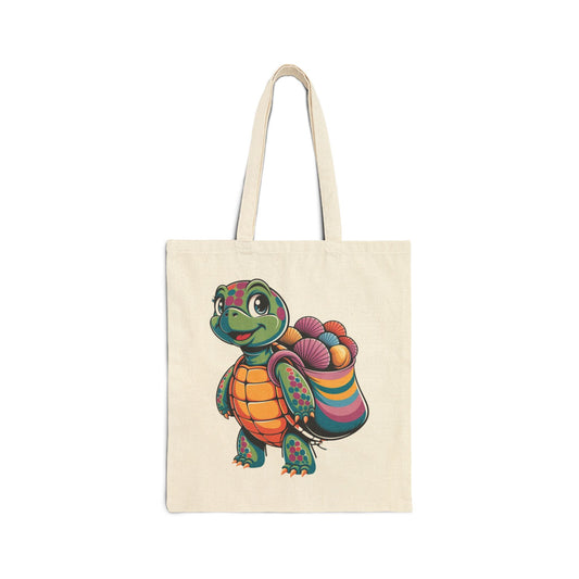 Colorful Turtle Canvas Tote Bag | Eco-Friendly Shopping, Beach Bag, Craft Tote, Gift for Nature Lovers, Earth Day Essentials