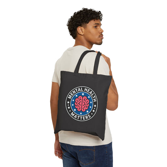 Mental Health Matters Cotton Canvas Tote Bag | Eco-Friendly, Gift for Friends, Support Mental Wellness, Sustainable Tote, Everyday Shopper