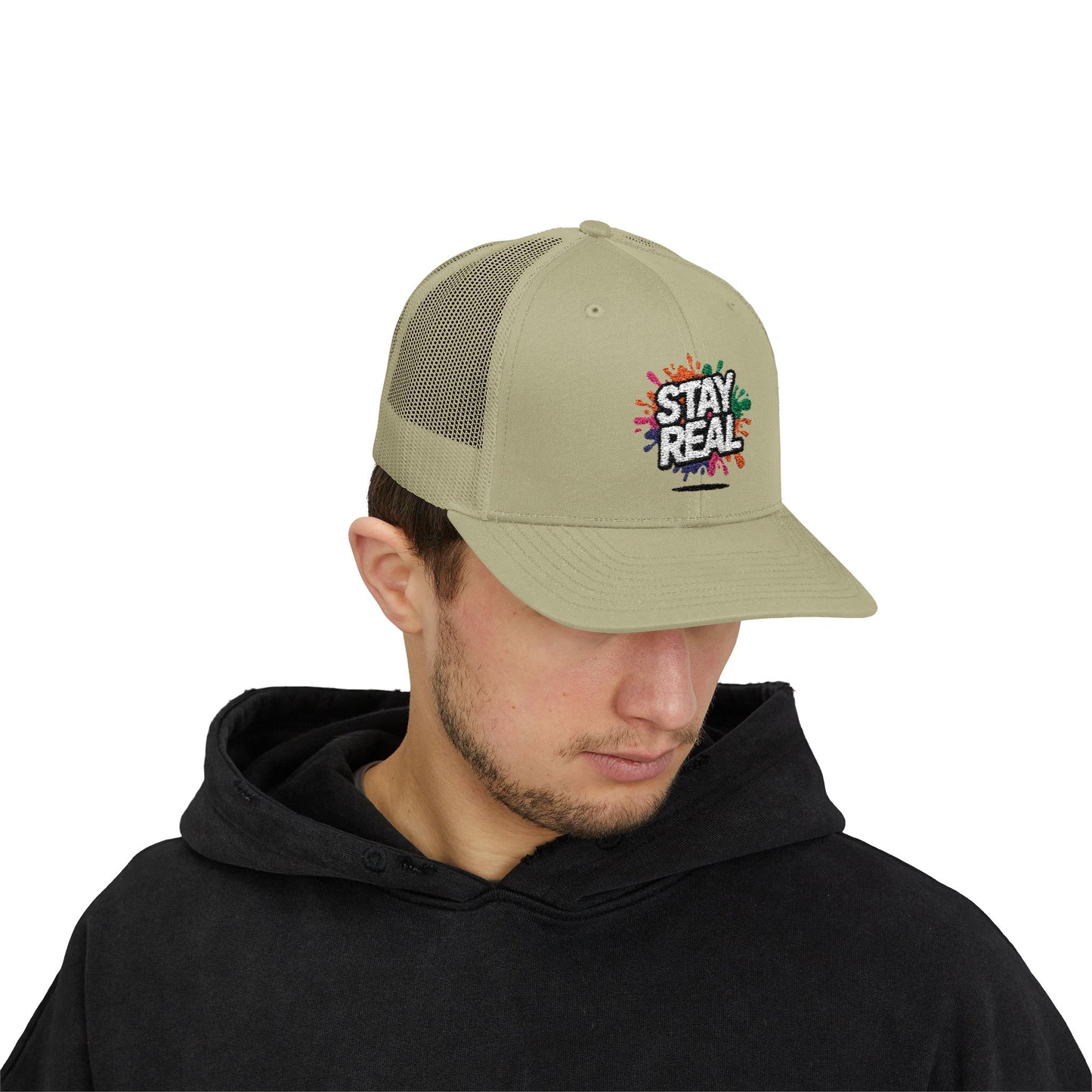 Stay Real Snapback Trucker Cap | Trendy Hat for Everyday Wear, Gift for Friends, Outdoor Activities, Summer Style, Fashion Accessory
