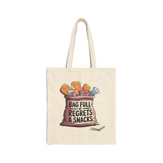 Funny Cotton Canvas Tote Bag, Unique Gift for Snack Lovers, Reusable Grocery Bag, Stylish Market Tote, Perfect for Parties & Travel
