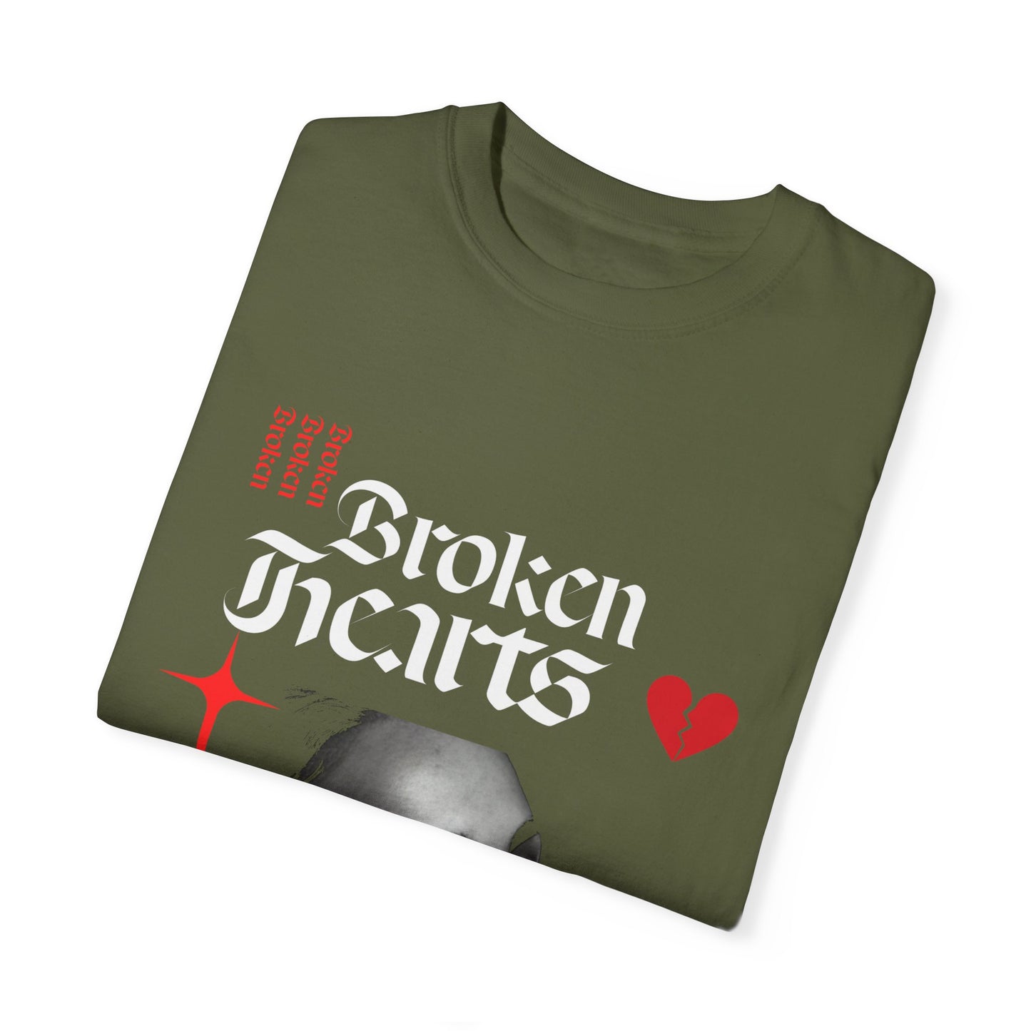Broken Hearts Unisex Garment-Dyed T-Shirt - Trendy Graphic Tee for Casual Looks