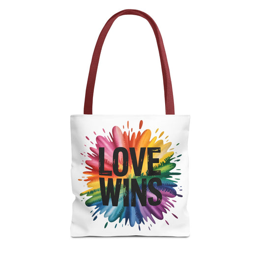 Love Wins Colorful Tote Bag - Perfect for Pride, Events, and Everyday Use