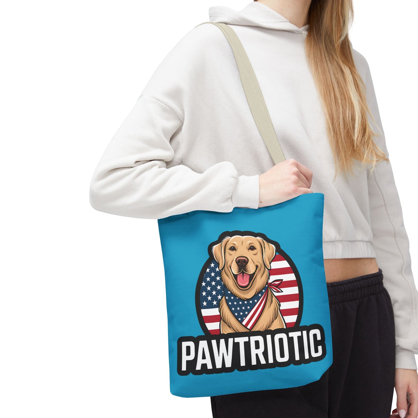 Pawtrotic Tote Bag, Dog Lover's Accessory, Patriotic Dog Tote, Animal Appreciation Gift, Fourth of July Celebration