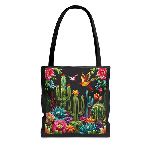 Vibrant Cactus Tote Bag, Eco-Friendly Shopping Bag, Floral Market Tote, Boho Gift, Summer Style, Beach Essentials
