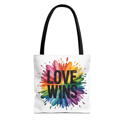 Love Wins Colorful Tote Bag - Perfect for Pride, Events, and Everyday Use