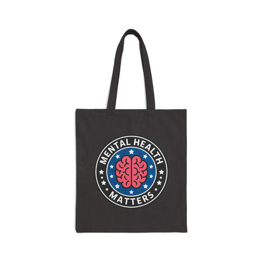 Mental Health Matters Cotton Canvas Tote Bag | Eco-Friendly, Gift for Friends, Support Mental Wellness, Sustainable Tote, Everyday Shopper