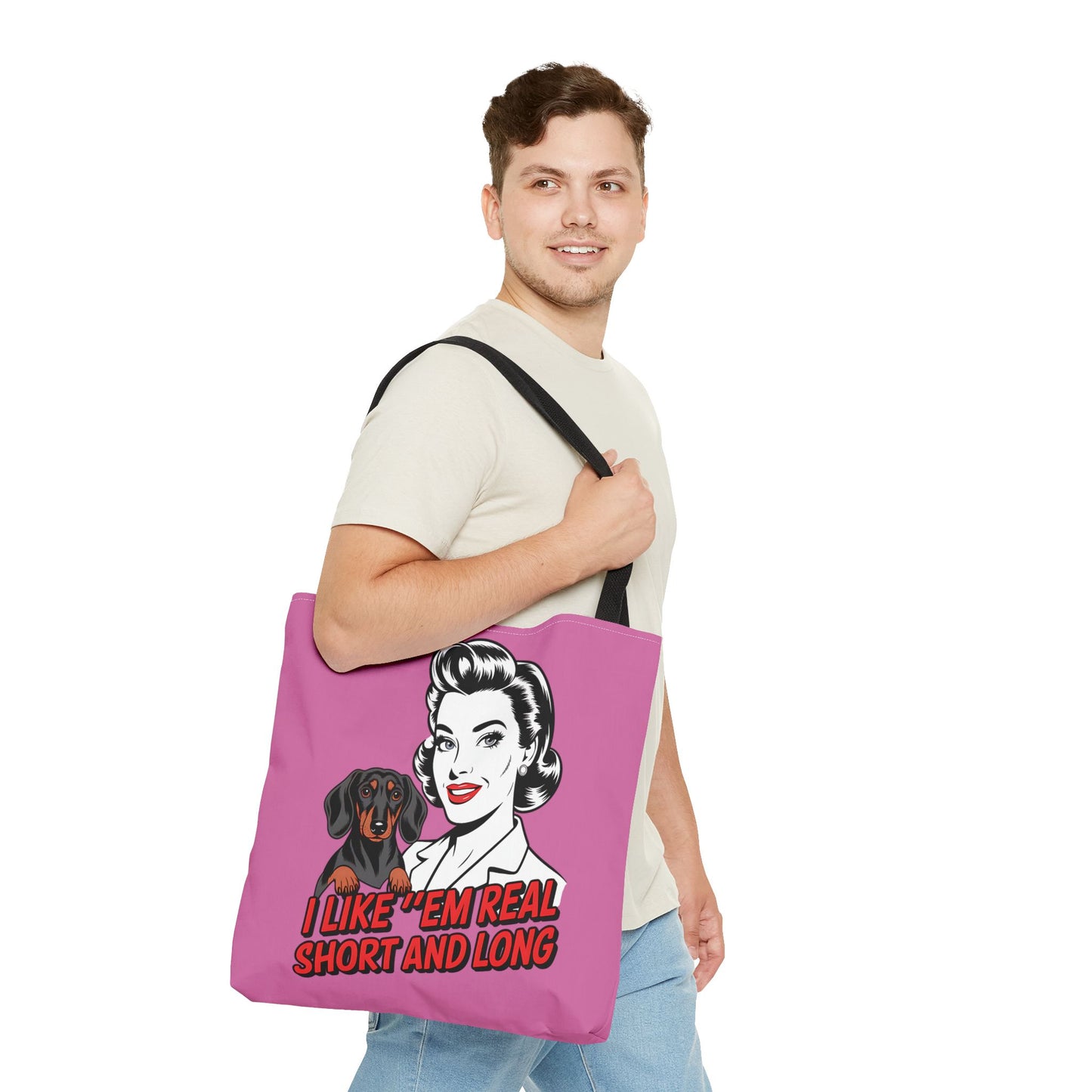 Retro Dog Lover Tote Bag, Cute Pink Handbag, Pet Lover Gift, Funny Dog Mom Bag, Vintage Animal Lover Shopping Tote