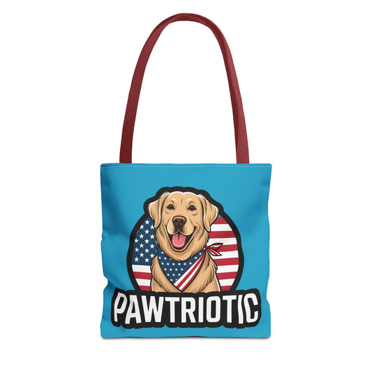 Pawtrotic Tote Bag, Dog Lover's Accessory, Patriotic Dog Tote, Animal Appreciation Gift, Fourth of July Celebration