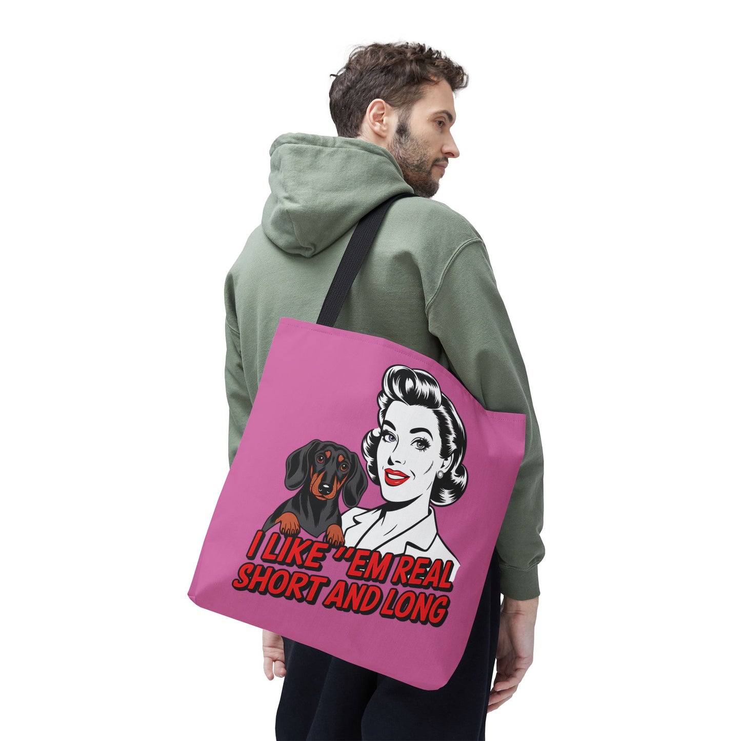 Retro Dog Lover Tote Bag, Cute Pink Handbag, Pet Lover Gift, Funny Dog Mom Bag, Vintage Animal Lover Shopping Tote