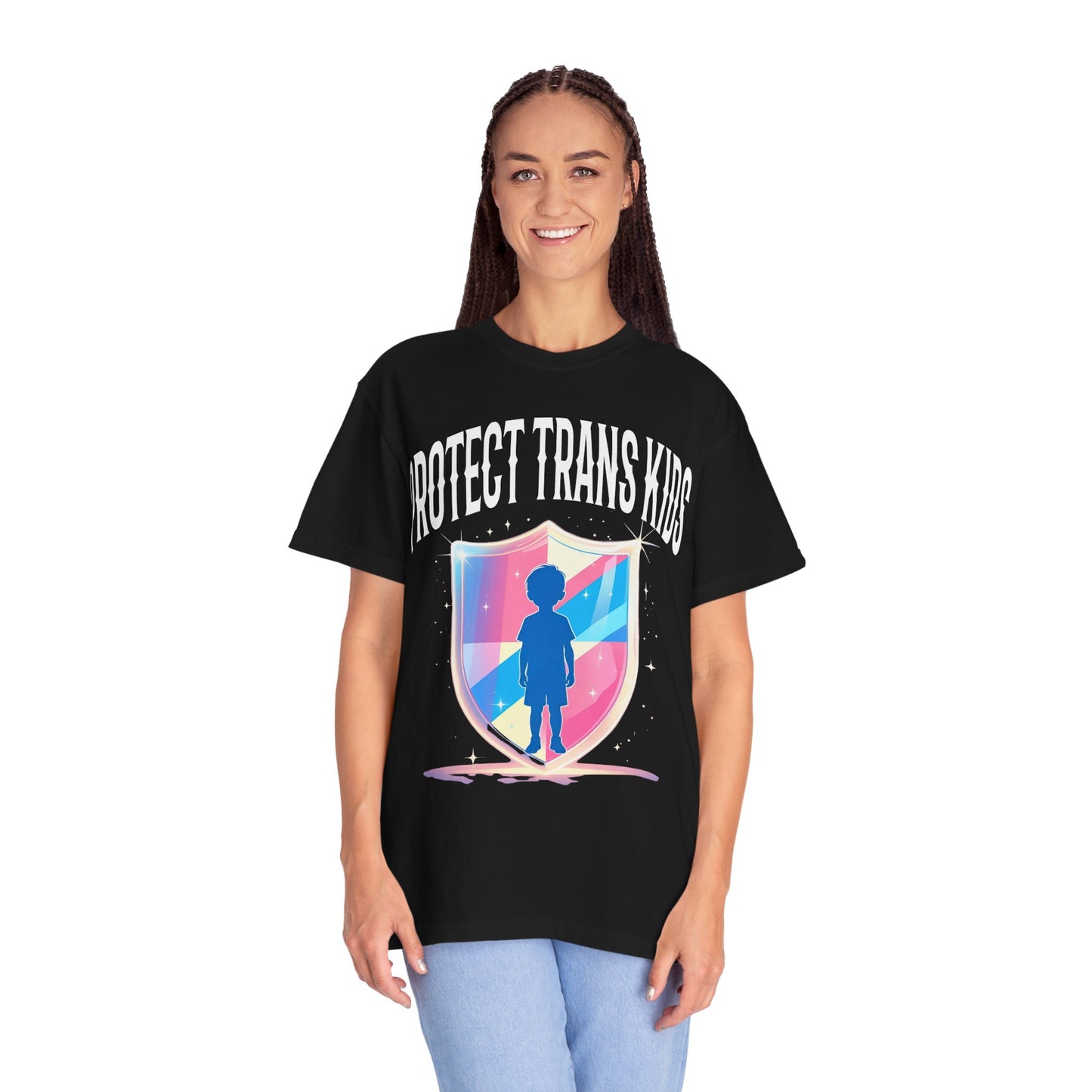 Protect Trans Kids Garment-Dyed T-shirt, Unisex Graphic Tee for Pride, Equality Advocacy Shirt, LGBTQ+ Support, Gift for Allies
